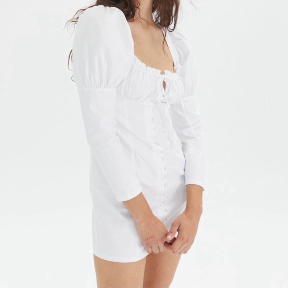 Urban Outfitters White Puff Sleeve Dress